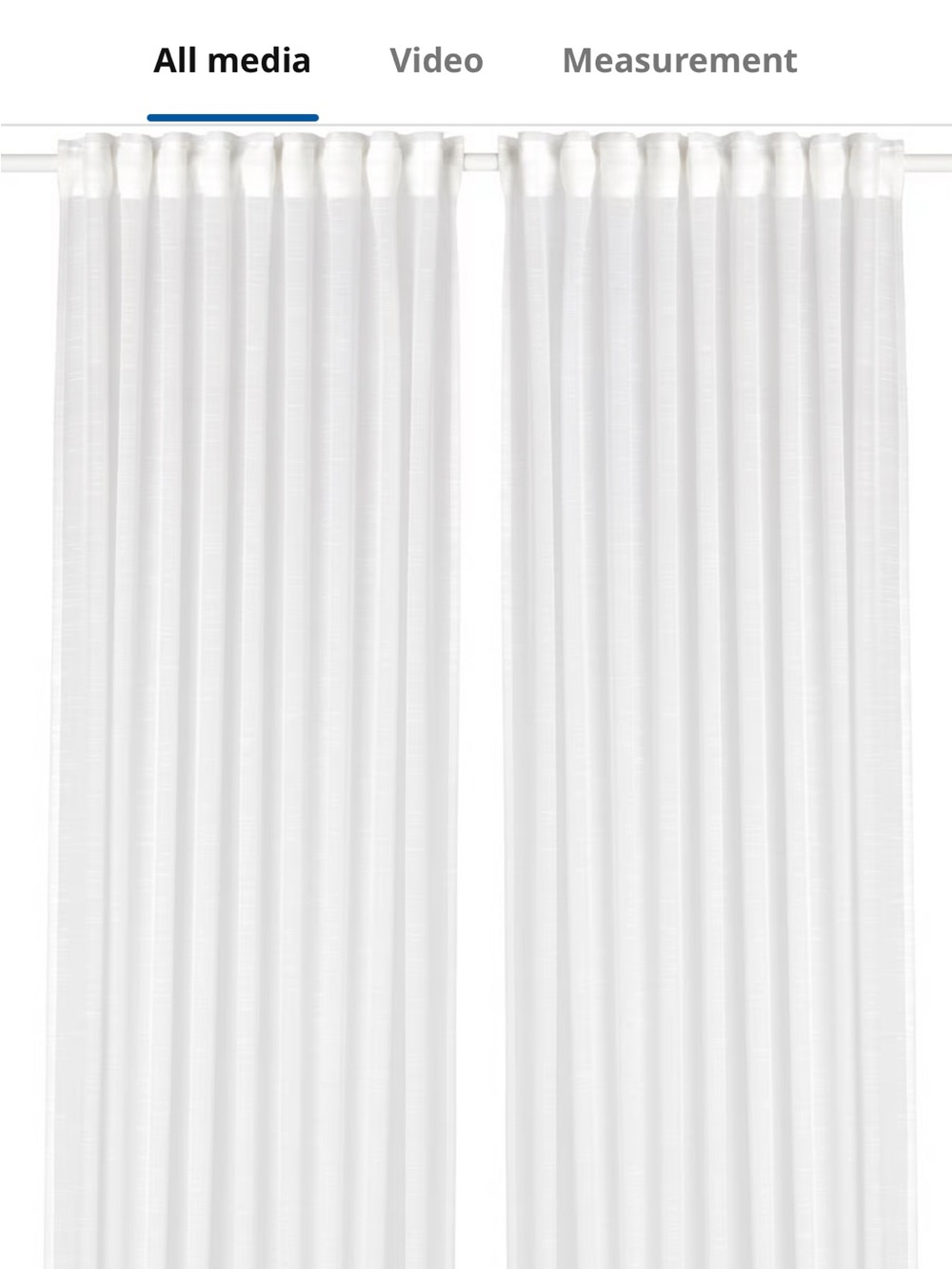 IKEA GJERTRUD  curtains/sheers 57” x 98” new white